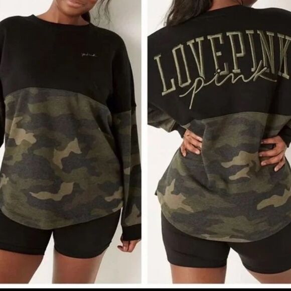 PINK Victoria's Secret Tops - PINK By Victoria’s Secret 
VARSITY CREW SWEATSHIRT